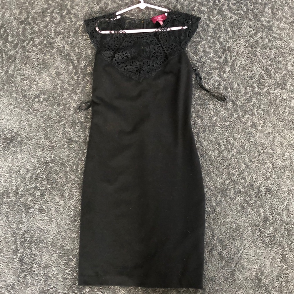 Black red baker lace dress